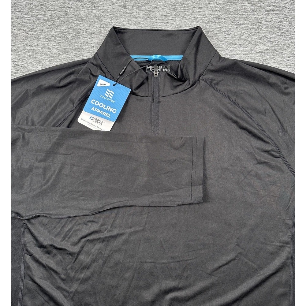 FieldSheer Pullover Mens Large Black 1/4 Zip Mobile Cooling UPF 50+ Wicking NEW